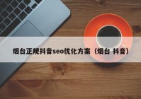 烟台正规抖音seo优化方案（烟台 抖音）