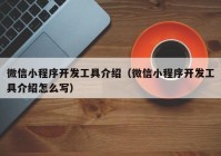 微信小程序开发工具介绍（微信小程序开发工具介绍怎么写）