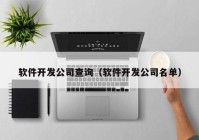 软件开发公司查询（软件开发公司名单）