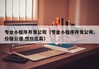 专业小程序开发公司（专业小程序开发公司,价格公道,性价比高）