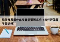 软件开发是什么专业需要英文吗（软件开发要学英语吗）