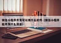 微信小程序开发可以用什么软件（微信小程序能开发什么项目）