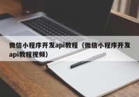 微信小程序开发api教程（微信小程序开发api教程视频）